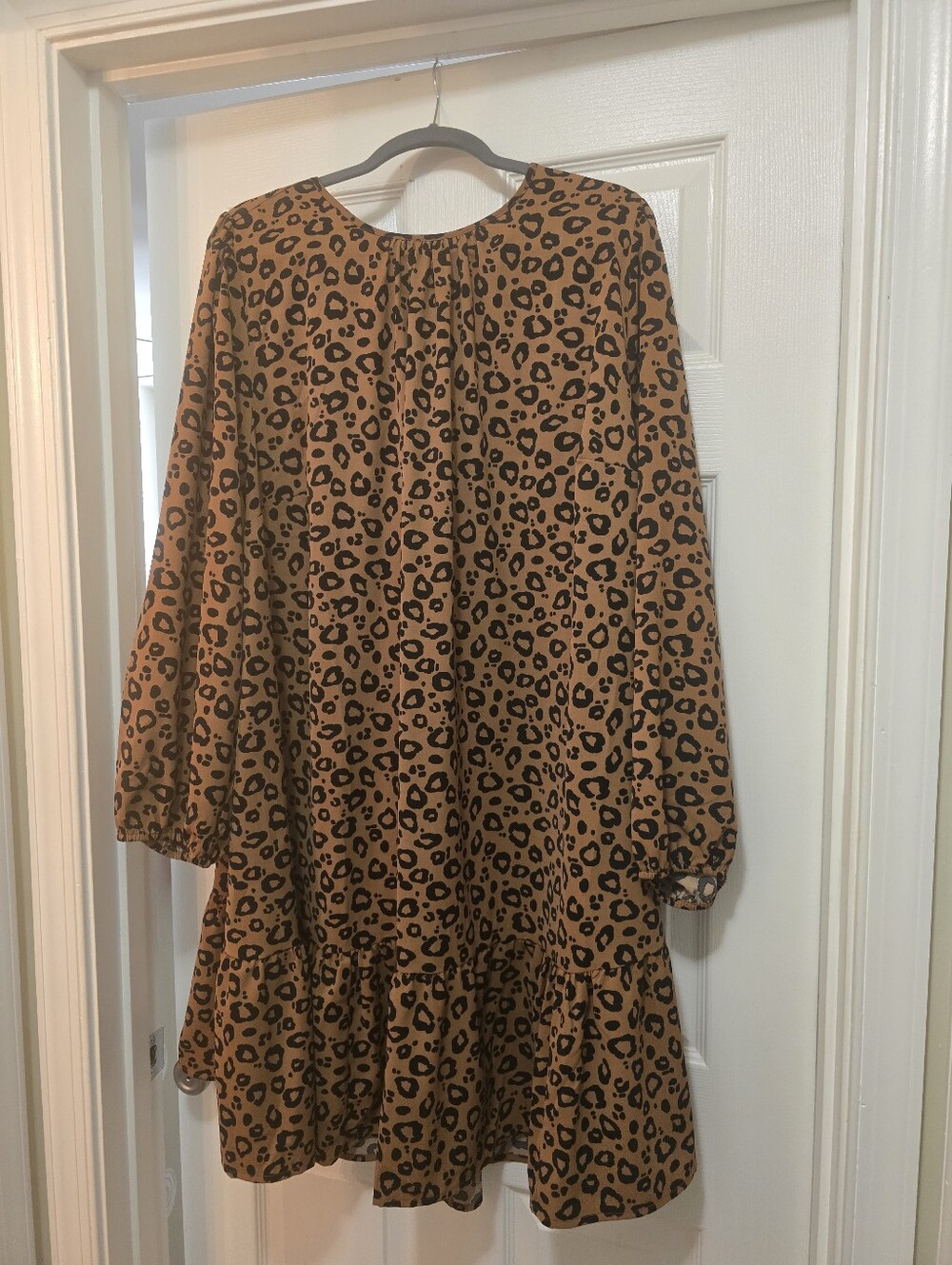 Ava & Viv Tan Leopard Print Swing Dress